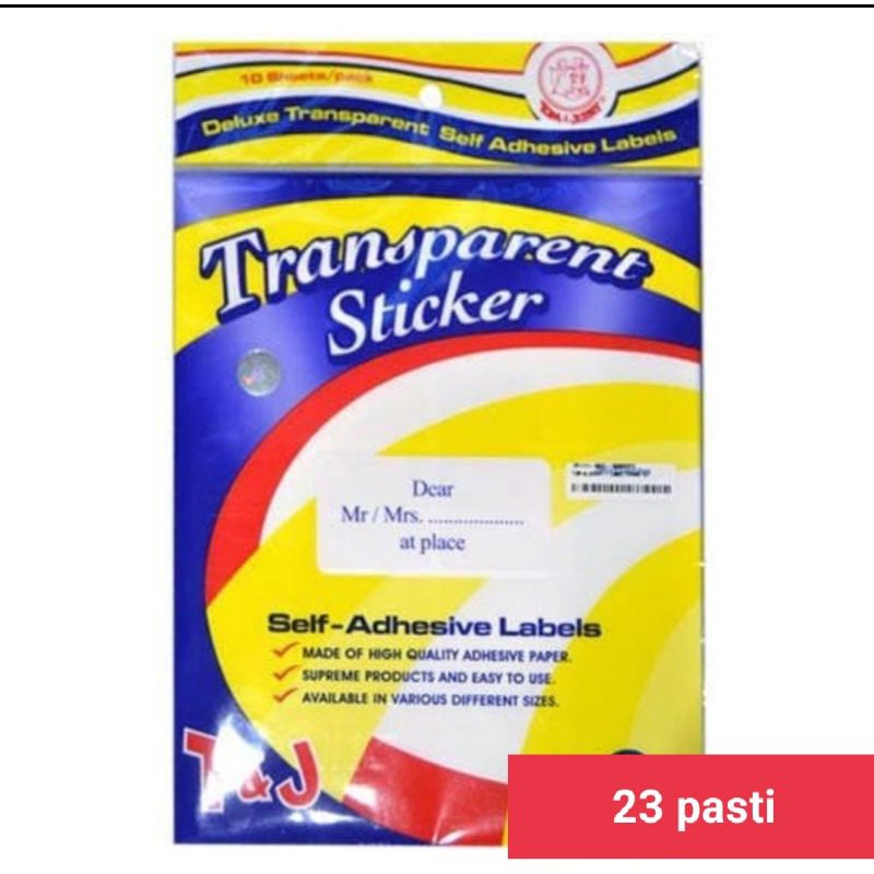 

label ton and jeri transparan