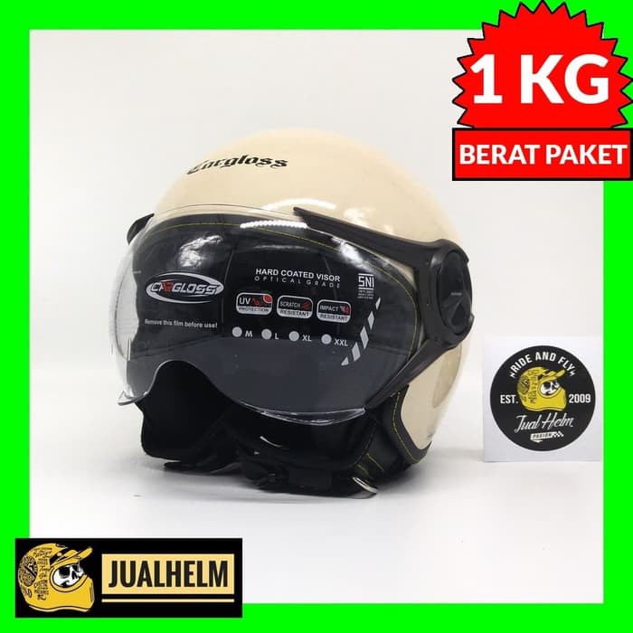 Helm Cargloss YR Krem/Avorio Naiade (Half Face/Helm Retro/Classic/Carglos)