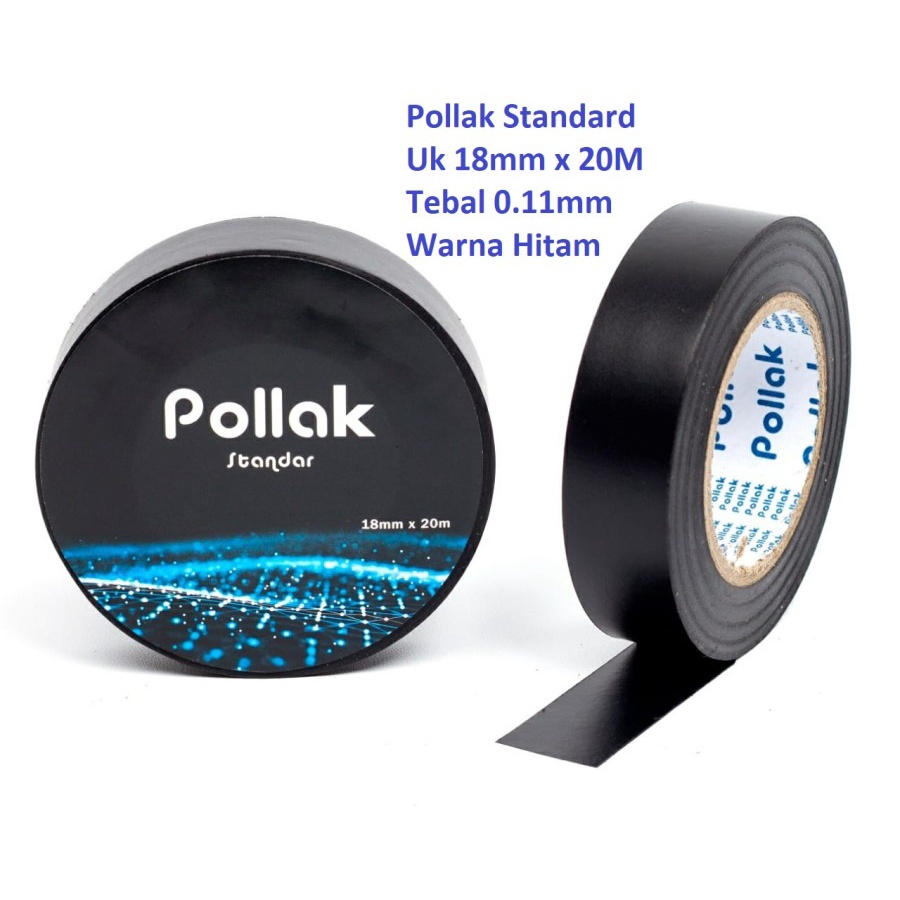 Isolasi Listrik Profesional Pollak Electrical Tape Berkualitas Tersedia Varian Warna