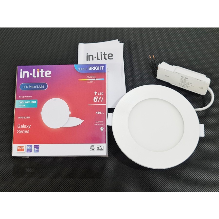 LAMPU PANEL-LED 6w INBOW bulat INPS628R DOWNLIGHT IN-LITE INLITE