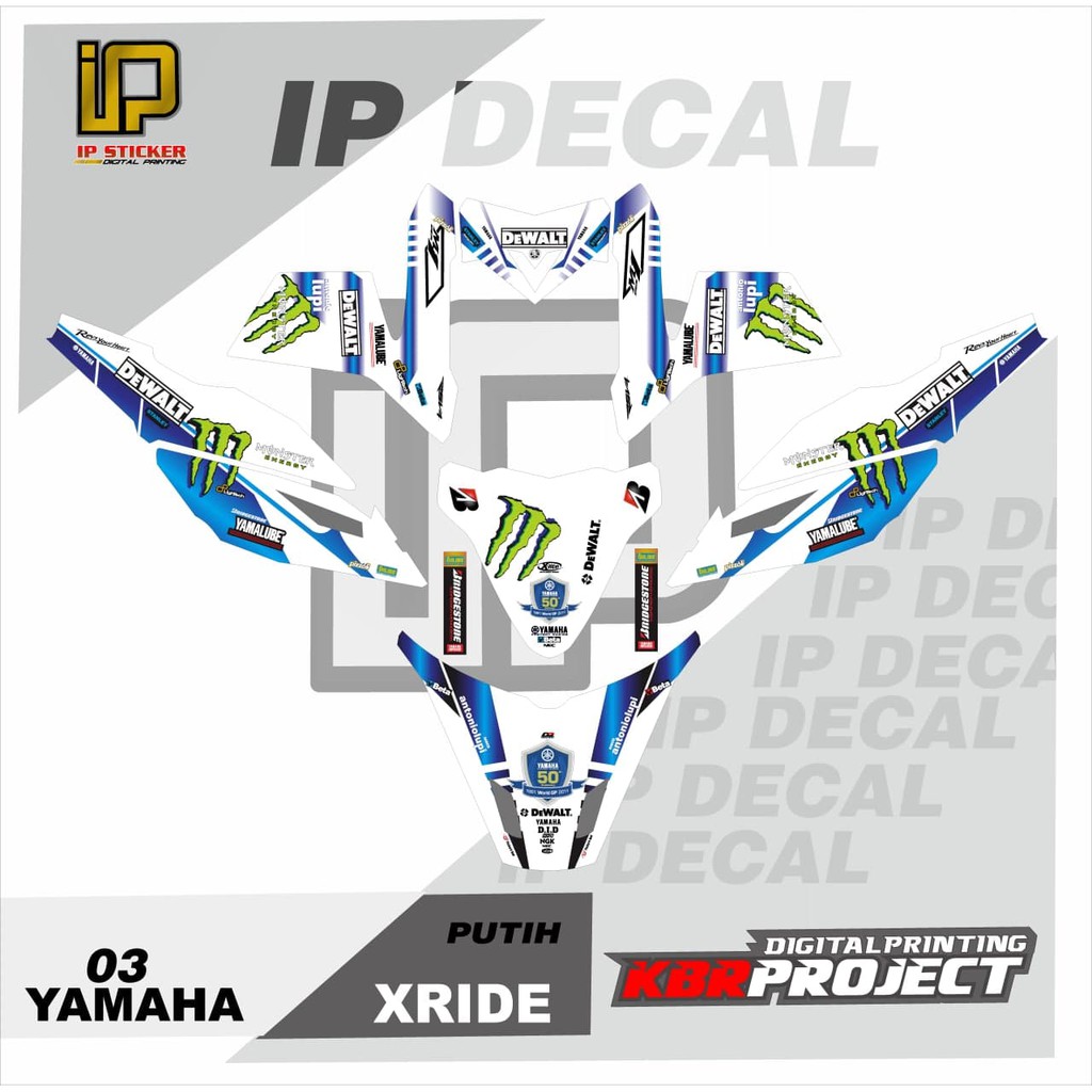 DECAL X-RIDE STICKER VARIASI MOTIF GRAFIS DECAL MOTOR YAMAHA X-RIDE 03 CUSTOM BEBAS BISA