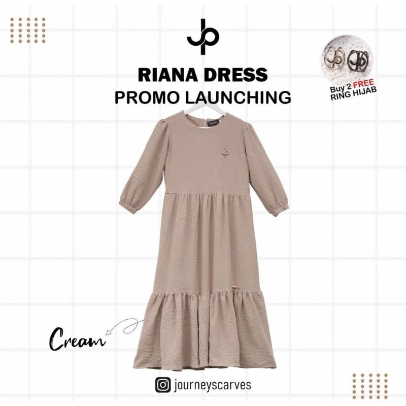 RIANA DRESS WARNA CREAM | JOURNEY SCARVES