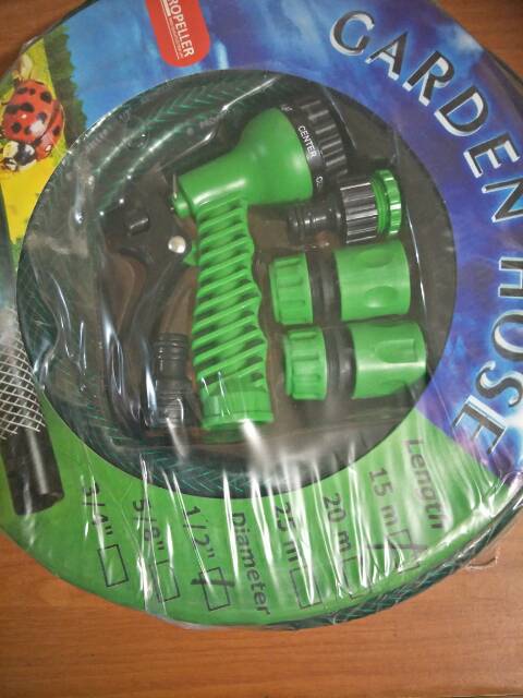 Selang kebun 15 meter gn hose & nozzle selang cuci mobil selang air taman