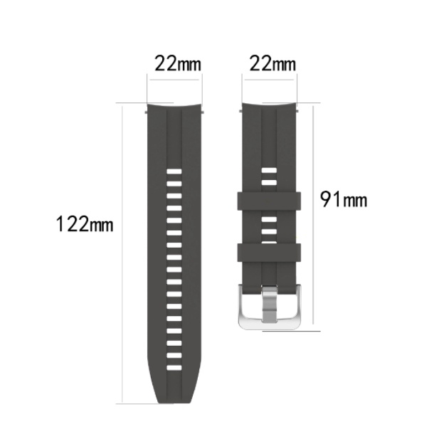 XLF Watch Strap Zeblaze GTR 2 (Bukan GTR 1 /  Amazfit) - Tali Jam 22mm Rubber Silikon Metal Buckle