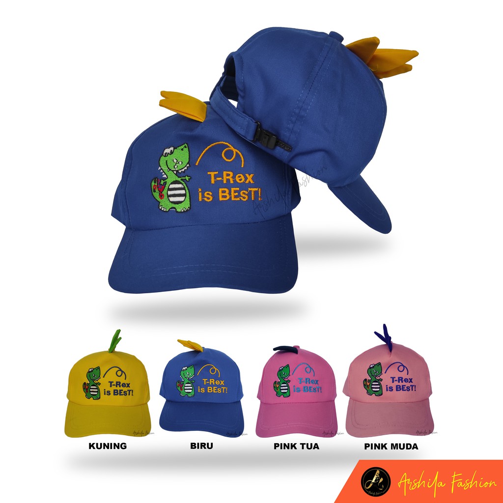 Topi Dino Motif Tyrex / Topi Anak Motif Tyrex / Topi Anak Dinosaurus T-Rex / Arshila_fashion