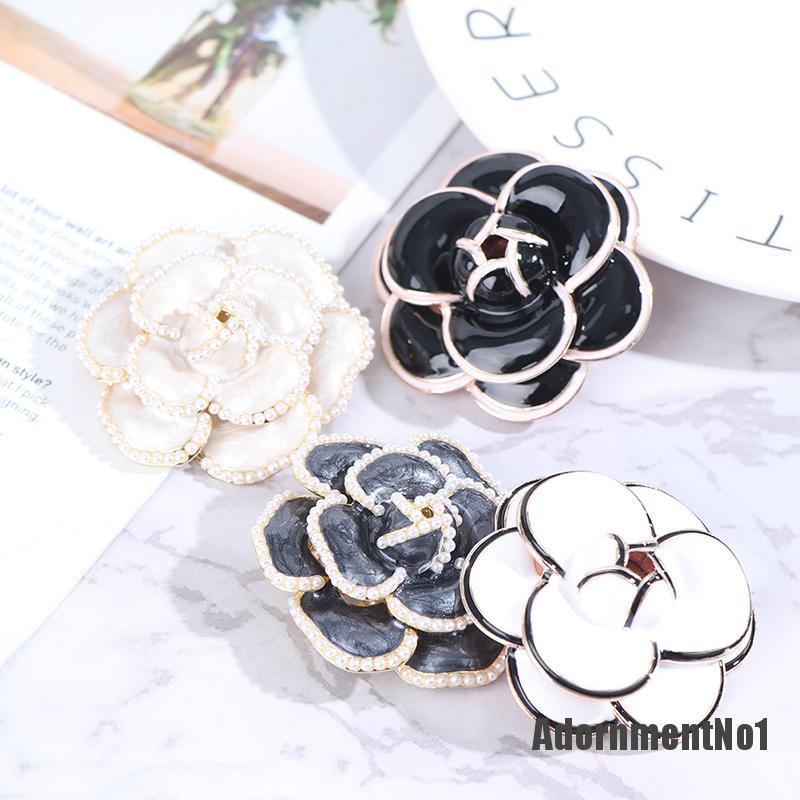 (Adornmentno1) Pin Bros Bunga Camellia Hiasan Mutiara Imitasi