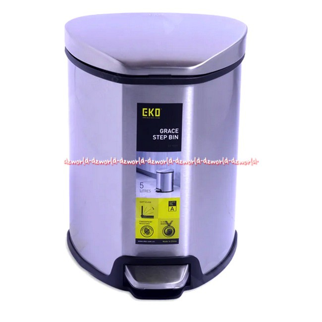 Eko Grace Step Bin Pedal 5 Liter Tong Sampah Model Injak Kaki Bertahap Stainless Steel