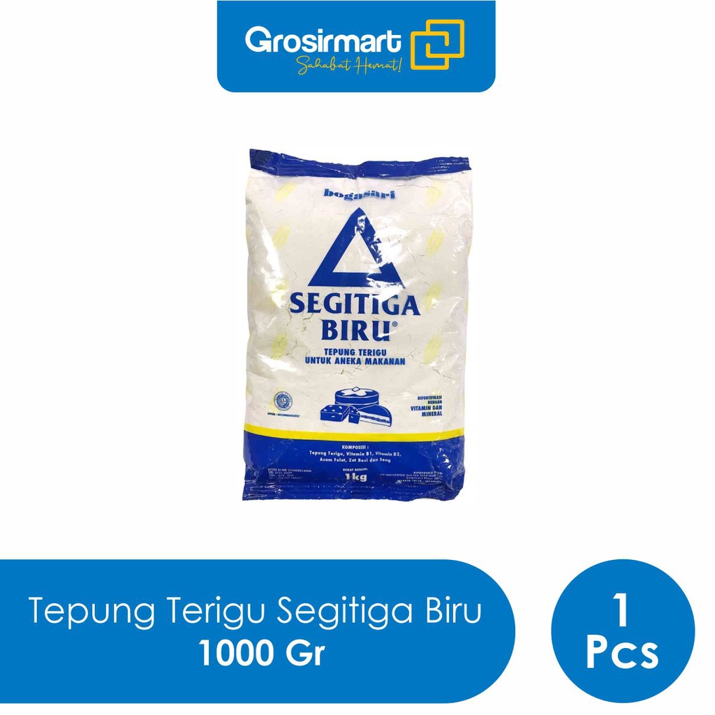 

Tepung Terigu Bogasari Segitiga Biru 1 kg