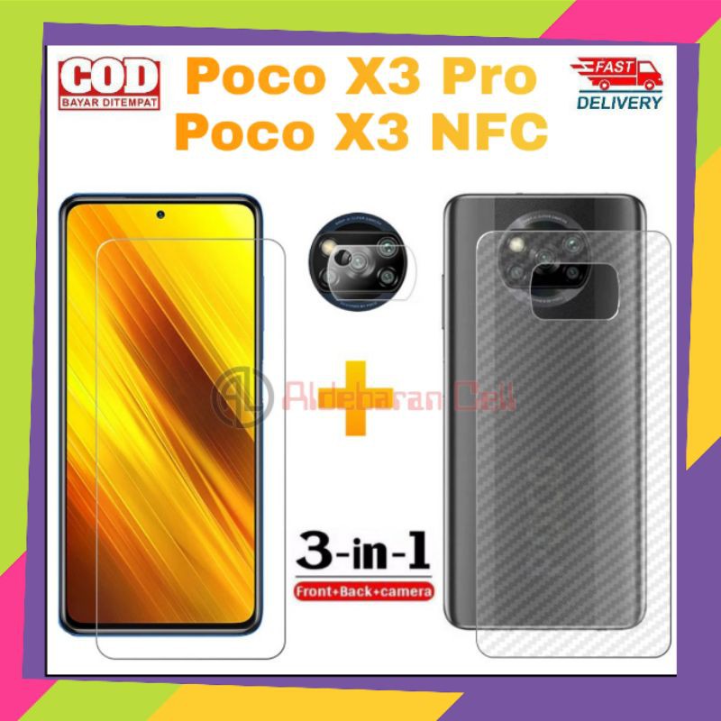 Paket Tempered Glass Xiaomi Poco X3 Pro / X3 NFC Anti Gores Kamera