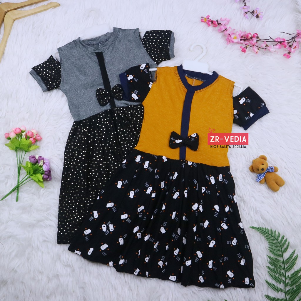 (NATAL) Dress Sabrina uk 4-7 tahun -  Baju Gaun Pesta Kids Adem Murah Dres Anak Perempuan Harian