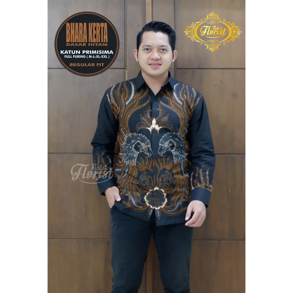 BHARA KERTA Kemeja Batik Pria Full Furing Bahan Katun Primisima