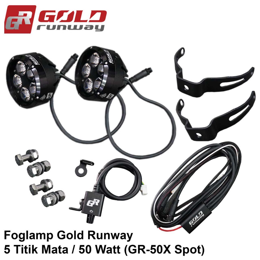 Lampu Kabut Fog Lamp Gold Runway 50watt Double Sepasang GR-50X Spot