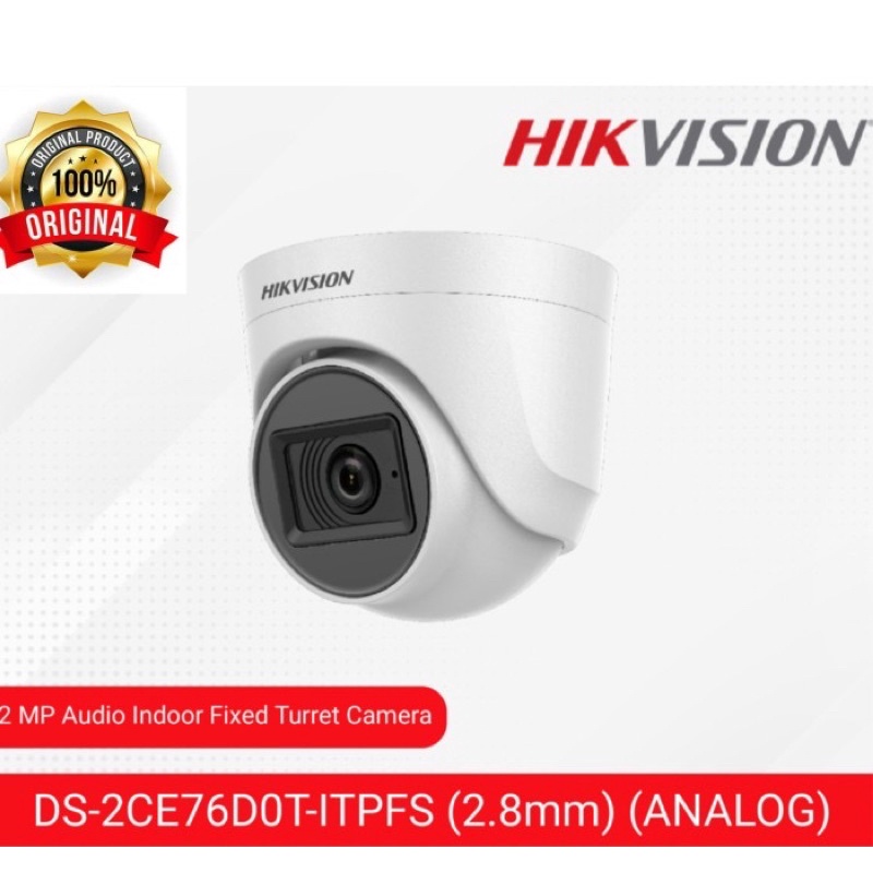 Kamera CCTV Hikvision 2MP Built in Mic Indoor 2CE76D0T-ITPFS BISA REKAM SUARA