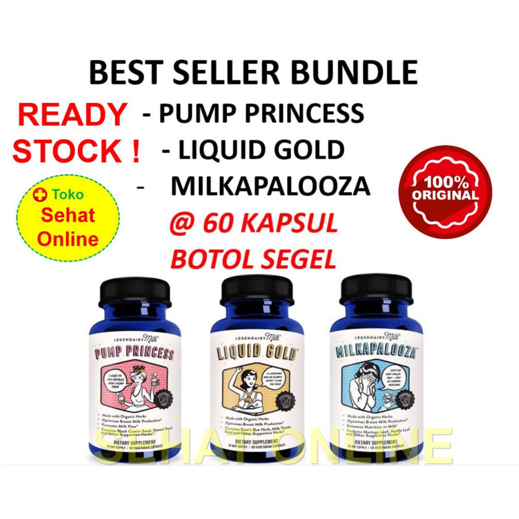 PAKET ASI BOOSTER LEGENDAIRY MILK BEST SELLER BUNDLE PUMP PRINCESS / LIQUID GOLD / MILKAPALOOZA