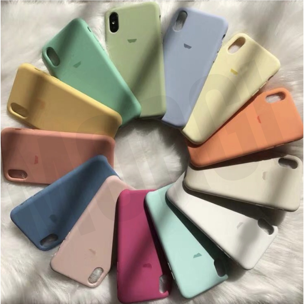 FULL COVER Soft Case iPhone Premium Silicone 6 6S 6+ 6S+ 7 7+ 8 8+ X XR XS 11 12 Pro Original Logo Liquid Silikon Plus