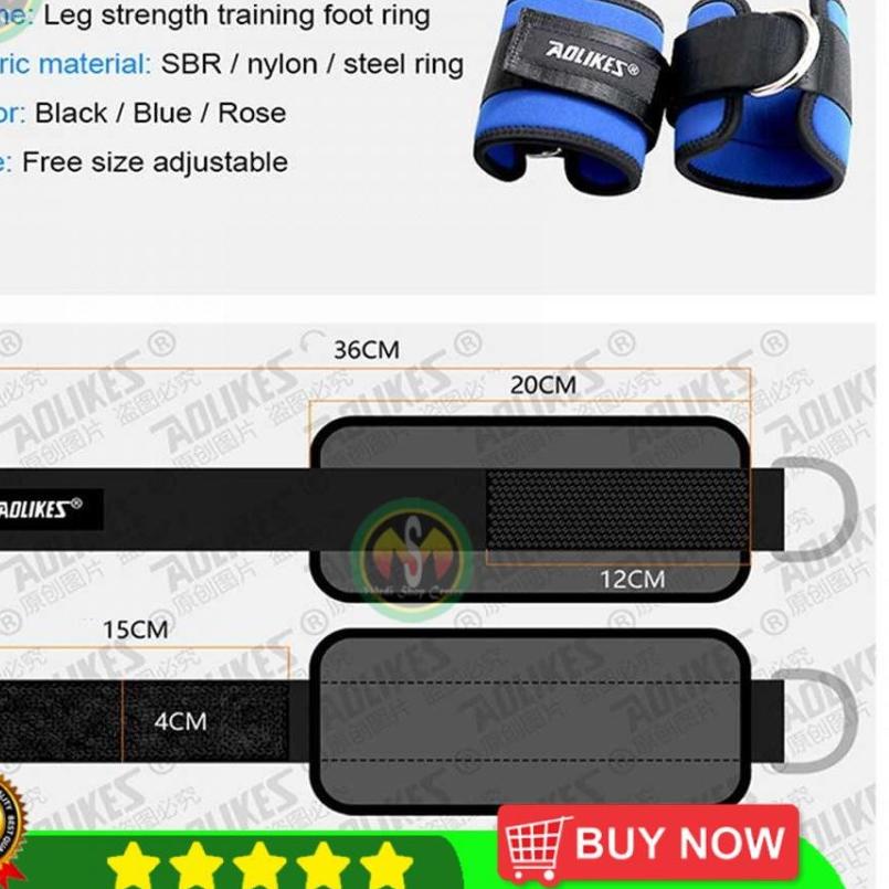 Bagus Banget.. Alat Fitness Strap Angkle Kaki Elastis Ring-D Ankle Strap / Ankle Cuff Strap Wrap Sup