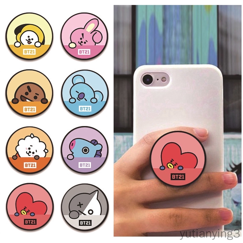 Popsocket Teleskopis Motif BT21 Kartun untuk Mobile Phone