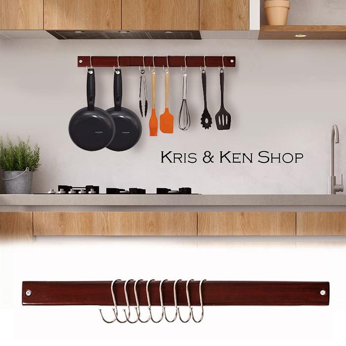 Rak Gelas / Rak Gantung / Gantungan Gelas / Gantungan Dapur Panci Gelas Kayu Solid