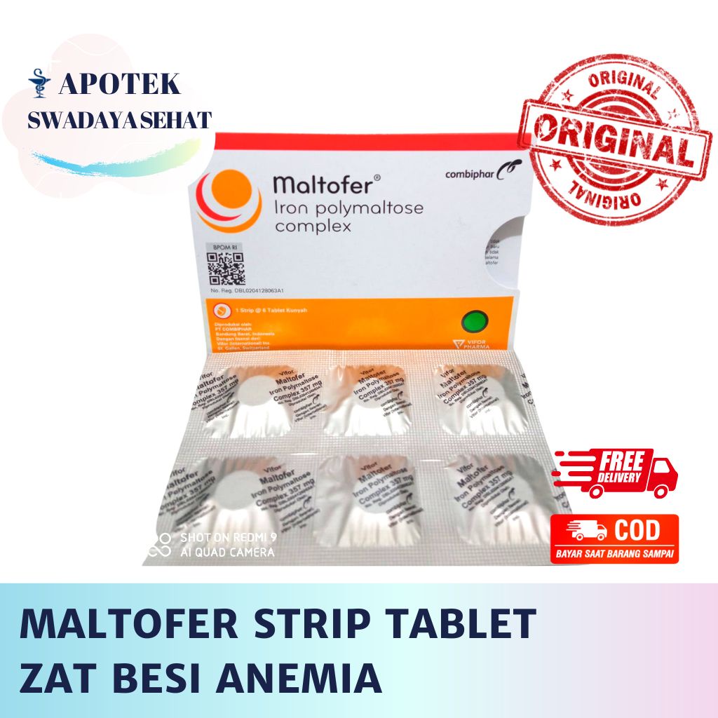 MALTOFER FOL Strip Tab - Maltofer Biasa Chewable Tablet Kunyah Anemia Zat besi Asam Folat