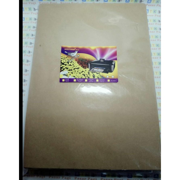 

Stiker coklat kraft A4 ( gold bird)