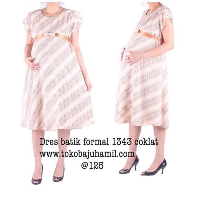 Dress hamil batik 1343 coklat