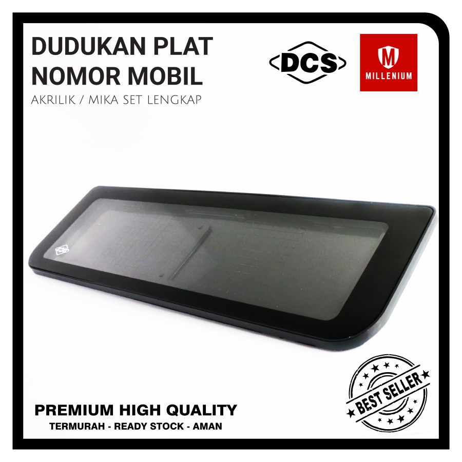 COVER / DUDUKAN / TATAKAN / TEMPAT PLAT NOMOR MOBIL AKRILIK MERK DCS ORIGINAL