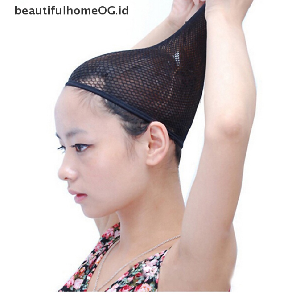 1 Pc Topi Jaring Rambut Palsu Elastis Bahan Mesh Untuk Cosplay 8_4