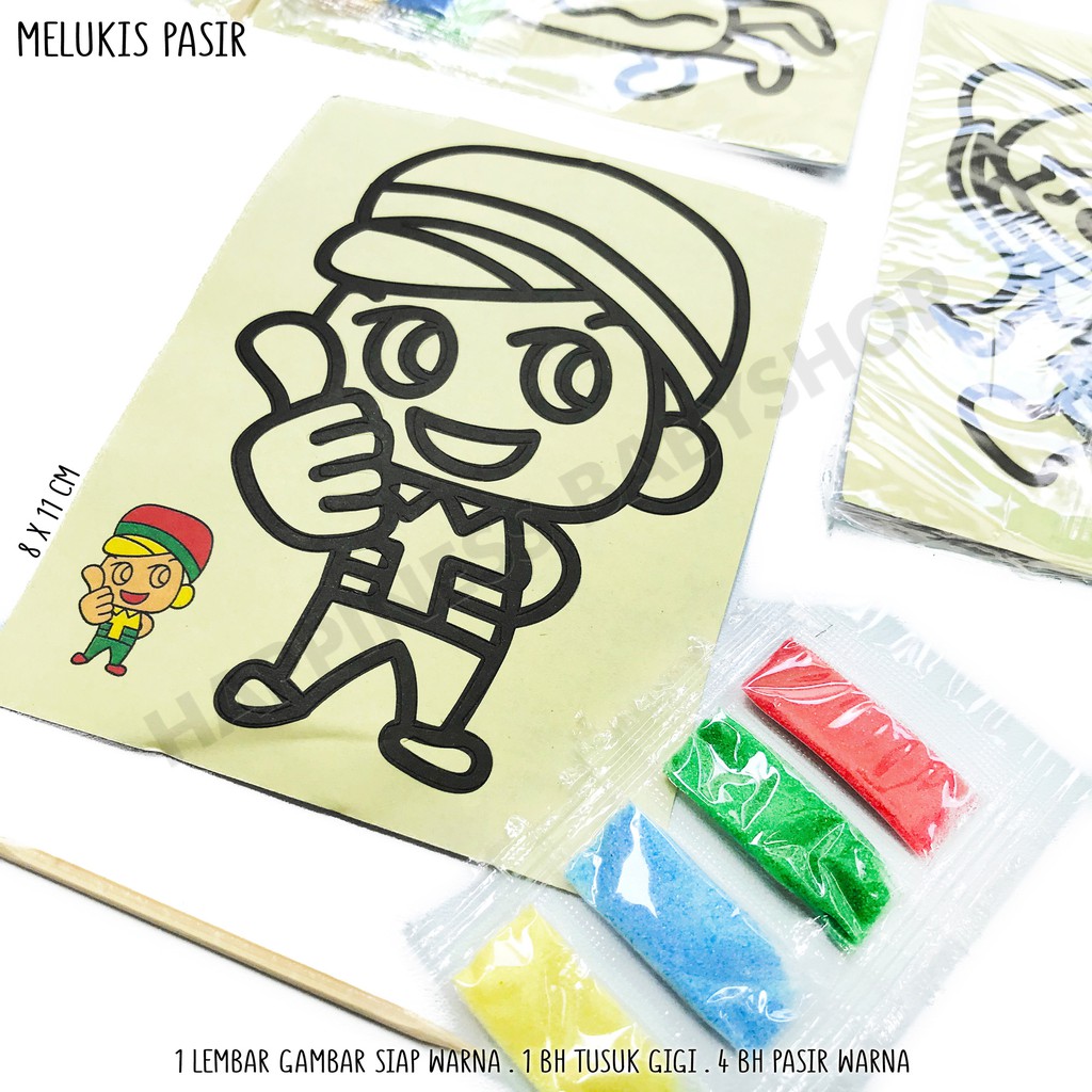 Happiness_babyshop - Mewarnai Lukisan Pasir Warna / Sand Painting Kecil / Mainan Anak Edukasi