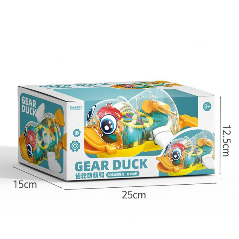 [tma] Gear Duck / Mainan Anak Bebek Transparant Bergerigi Bebek Berjalan Lampu Dan Musik