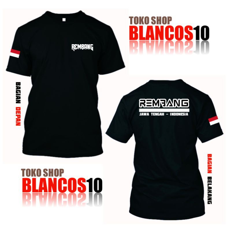 KAOS PRIA KAOS WANITA DESAIN LB1 TULISAN REMBANG JAWA TENGAH