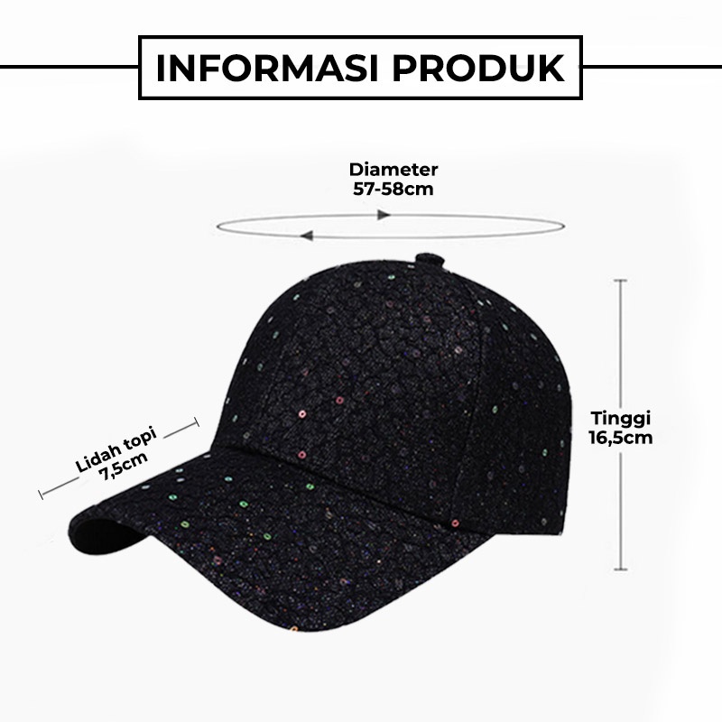 Topi Baseball Pria Wanita Motif Akar Manik Manik Polyester Casual Cap fashion Sporty Trendy TWF