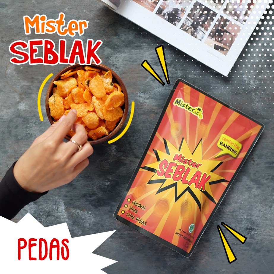 

Mister Seblak - Keripik seblak rasa pedas