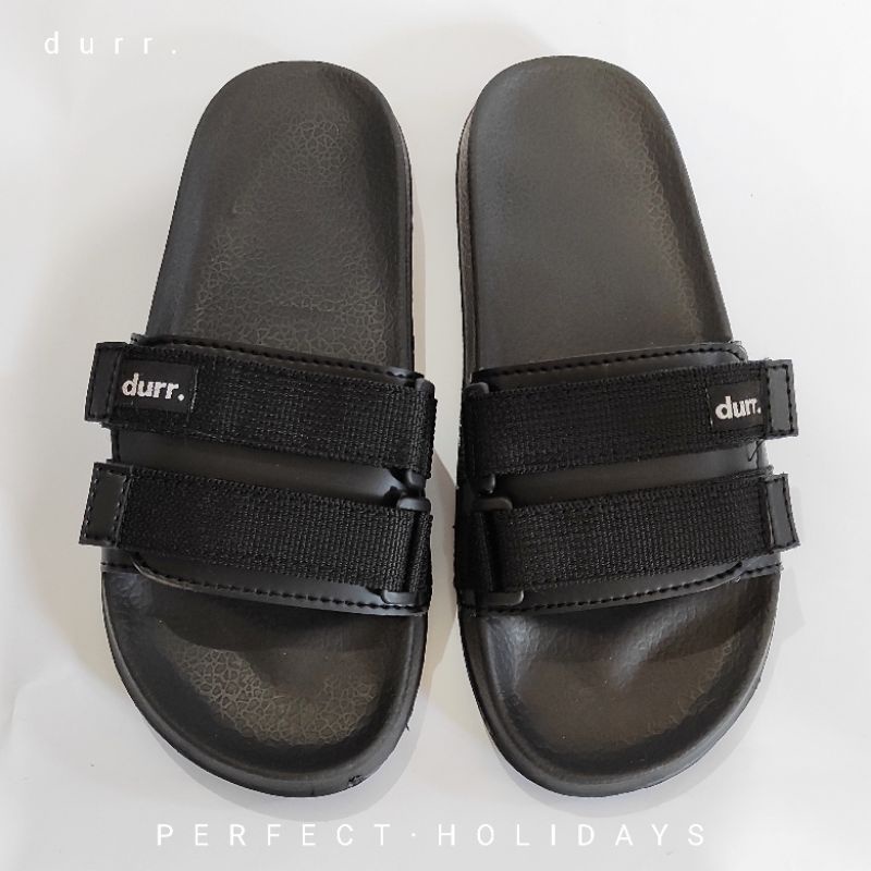 DURR FTWR - Lantis-06 | Sandal Durr Strap Klasik-06 (7 Motif) Sandal Slide Slip Slippers Pria Kualitas Premium durr official | Sandal Slide Black-Gold-06