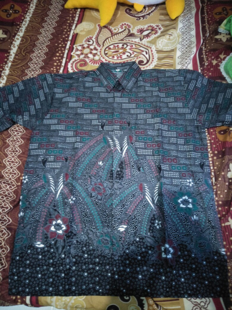 Bswart Batik Hrb026 Kenongo Hem Batik Abu Bata Kemeja Batik Pria Batik Jumbo Batik Bigsize