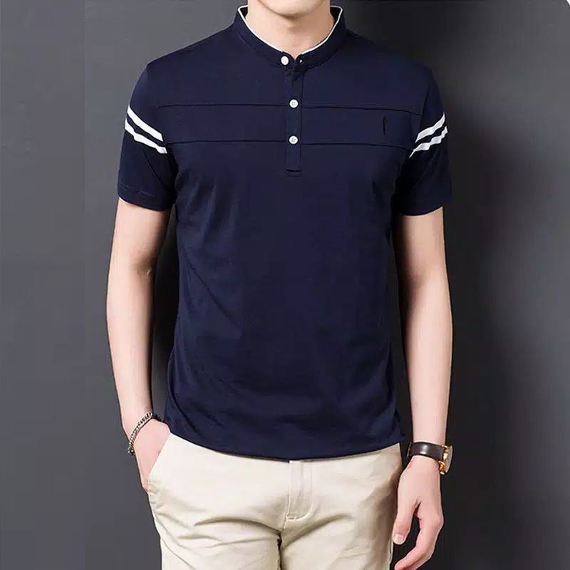 ( S-M-L-XL-XXL ) High Quality Shanghai collar men's clothing distro Bandung