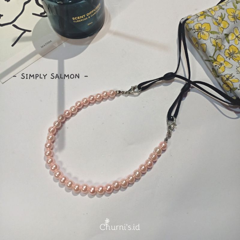 KONEKTOR MASKER MANIK PEARL / HIJAB KONEKTOR-Simply salmon