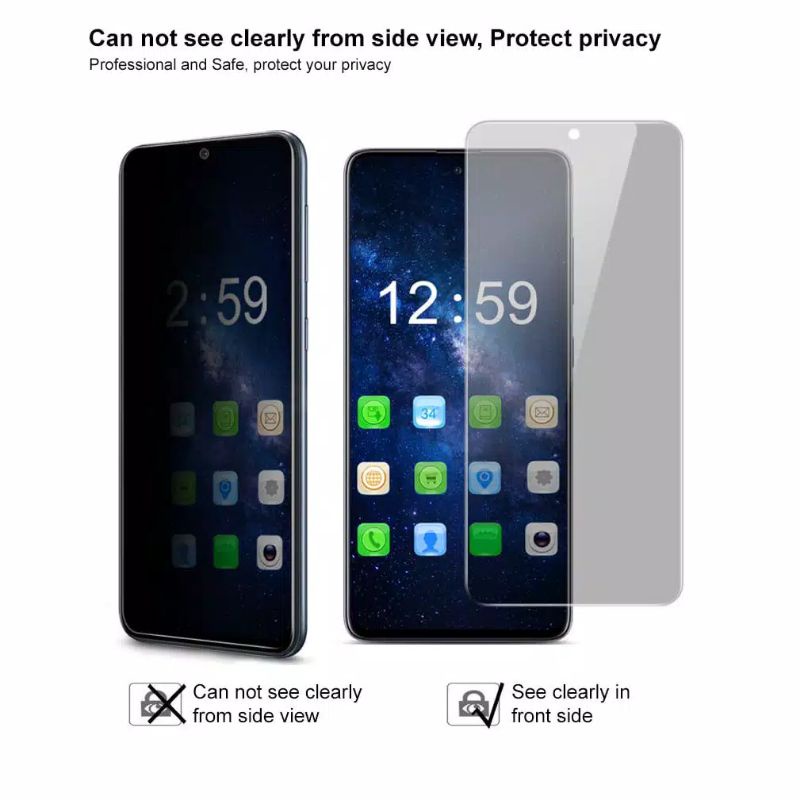 Tempered Glass Anti Spy Samsung A21 A21S A31 A51 A71 A81 A91 A22 A32 A42 A52 A52S A72 A22 4G A33 5G A53 5G A73 5G Anti Gores Anti Spy Privacy Full Layar