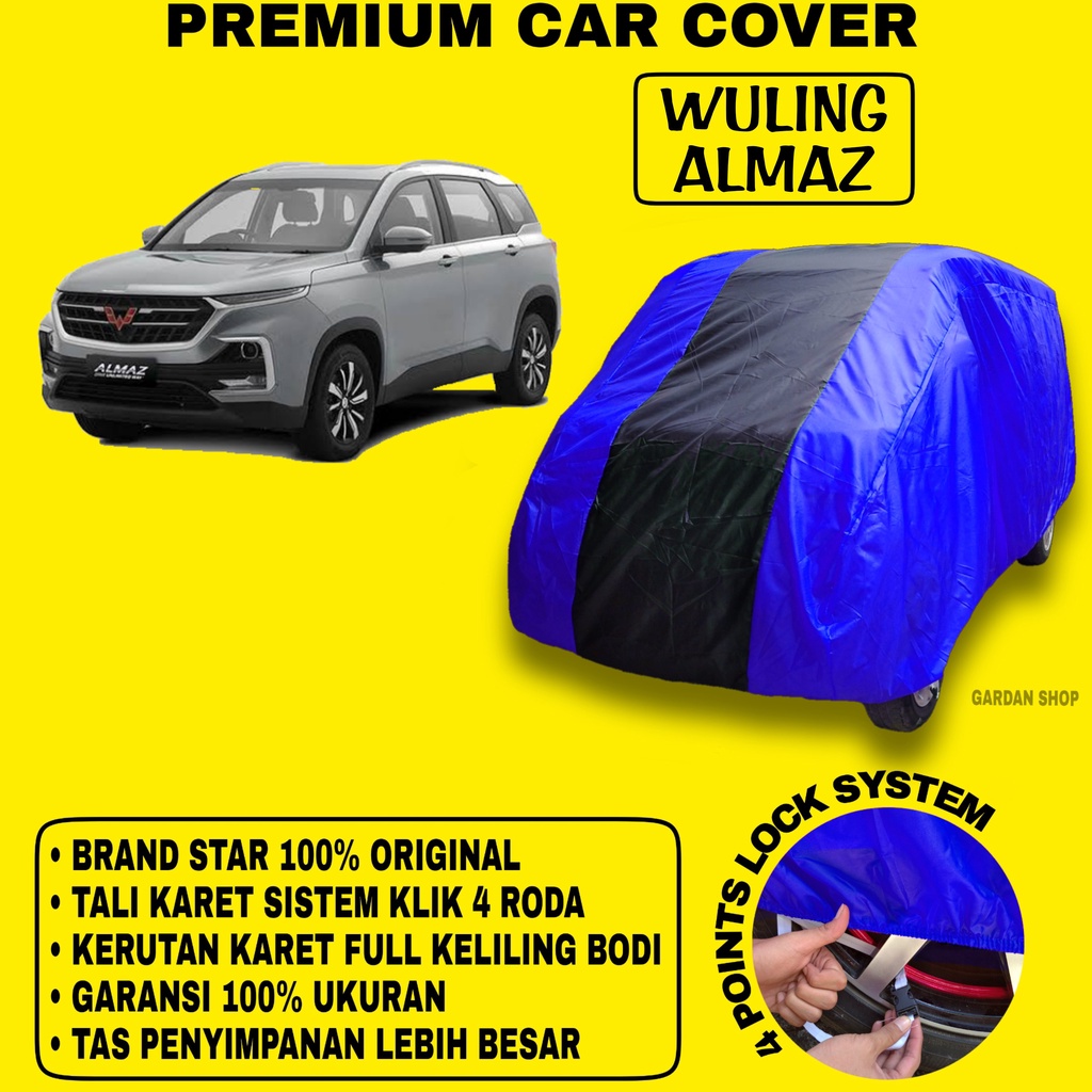 Body Cover WULING ALMAZ BIRU HITAM Penutup Bodi Mobil Wuling Almaz Waterproof PREMIUM