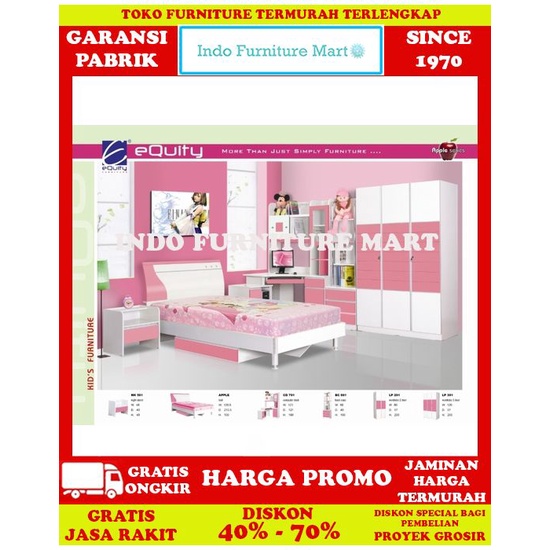 Kamar Tidur Minimalis Set Bedroom Siantano Type Equity Pink