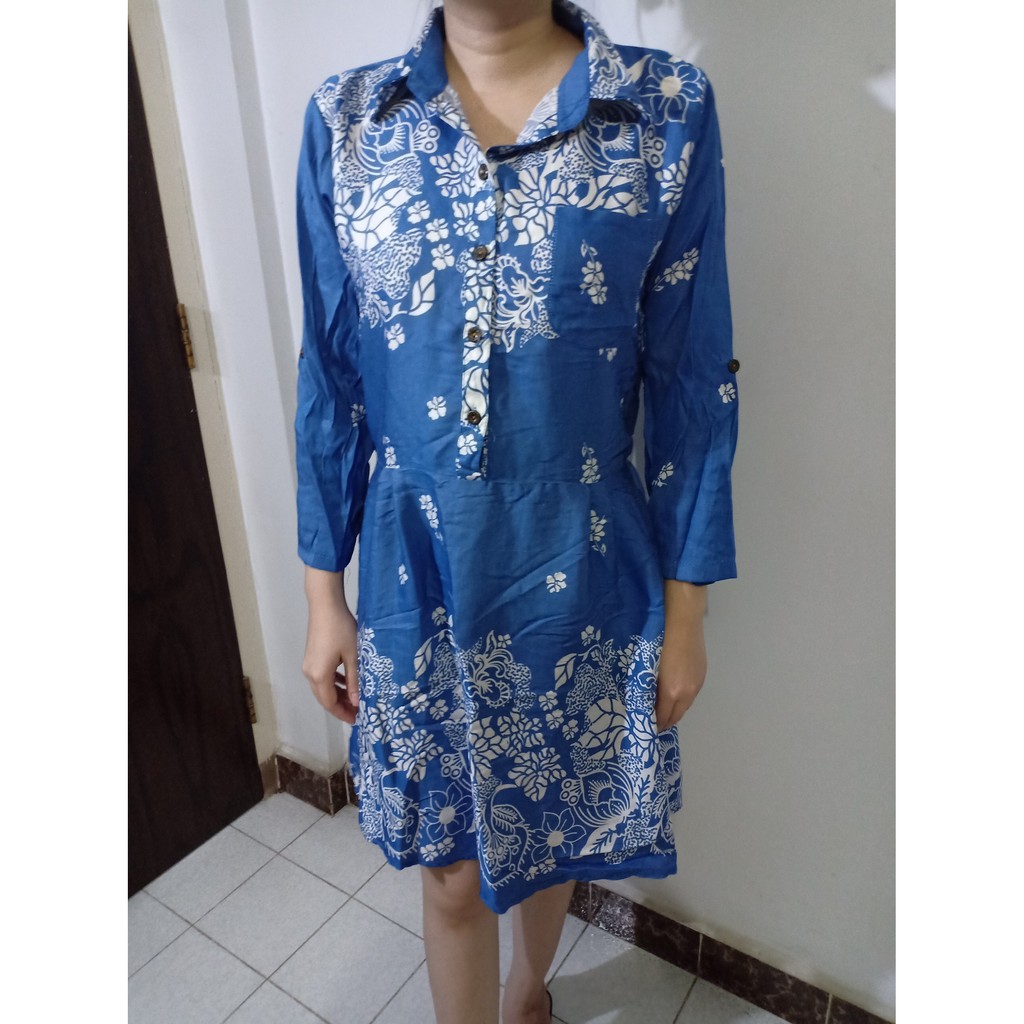 Dress Batik Blue (Preloved)