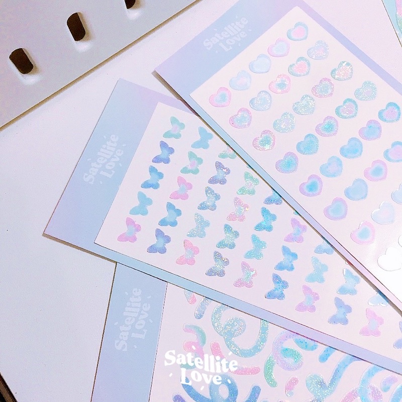 

[Satellite Love] Aurora Glittery Deco Seal Sticker | Stiker Dekorasi Jurnal