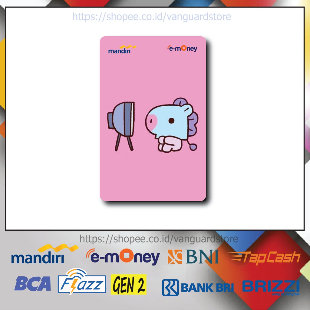 KARTU E MONEY E TOLL BT21 MANG CUTE ANIME 27 EMONEY MANDIRI FLAZZ BCA BNI TAPCASH BRIZZI BRI