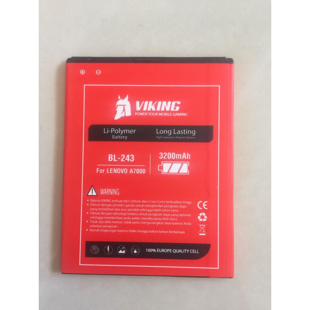 Baterai Viking 3200mAh BL243 BL-243 Lenovo A7000 Double Power - Batre