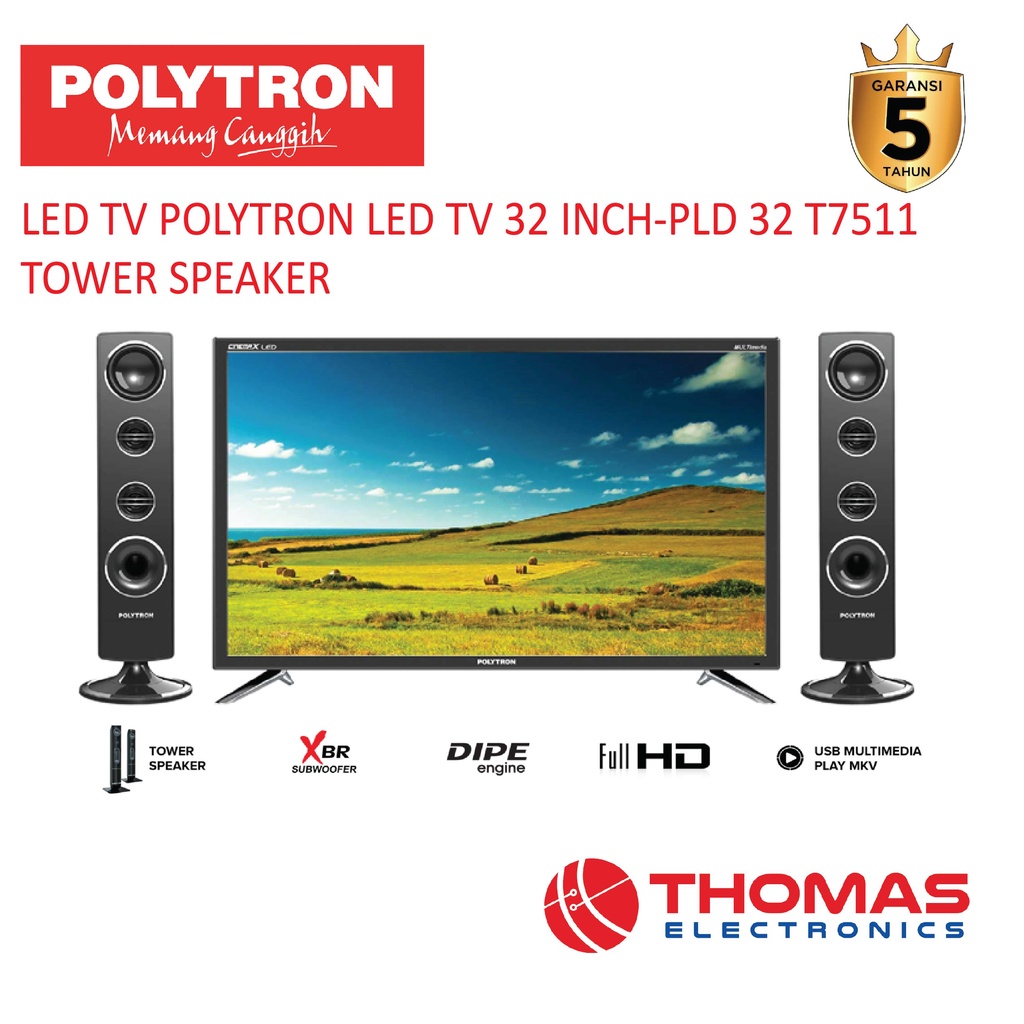 POLYTRON PLD32T7511 TV LED Polytron 32 inch plus Speaker PLD 32 T 7511 Garansi Resmi
