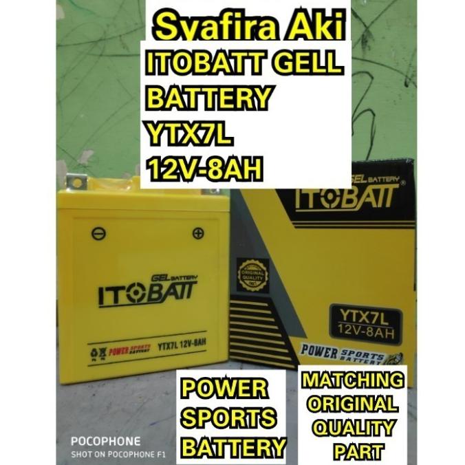 ORIGINAL - Aki Vespa Primavera ITOBATT GEL YTX7L-BS 12v 8Ah