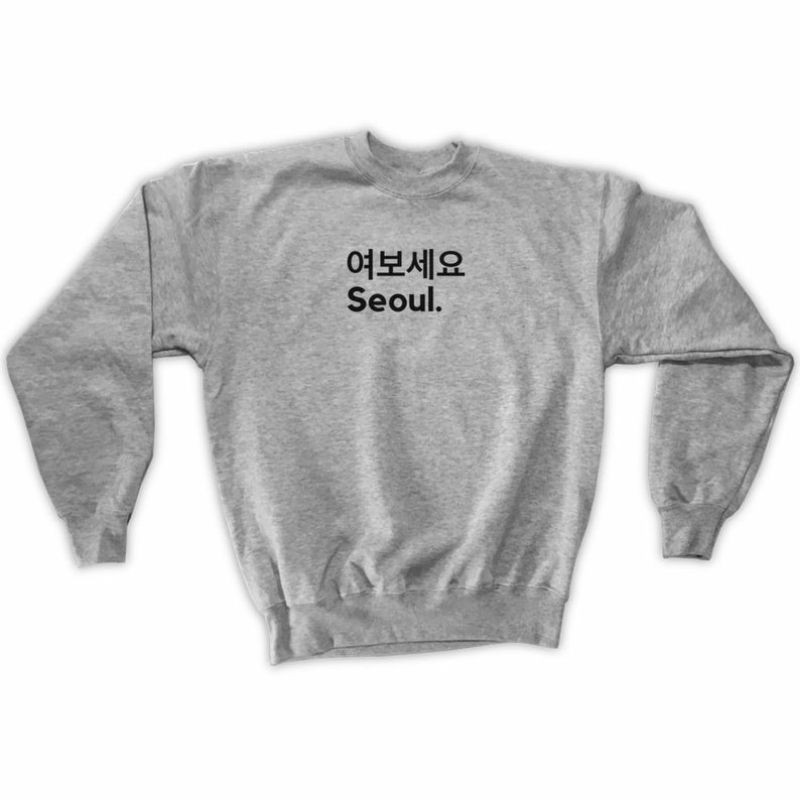 S - XXXXXL(6XL) Crewneck HELLO SEOUL Hangeul Hangul BIGSIZE Sweater Oblong Jumbo OVERSIZE Unisex