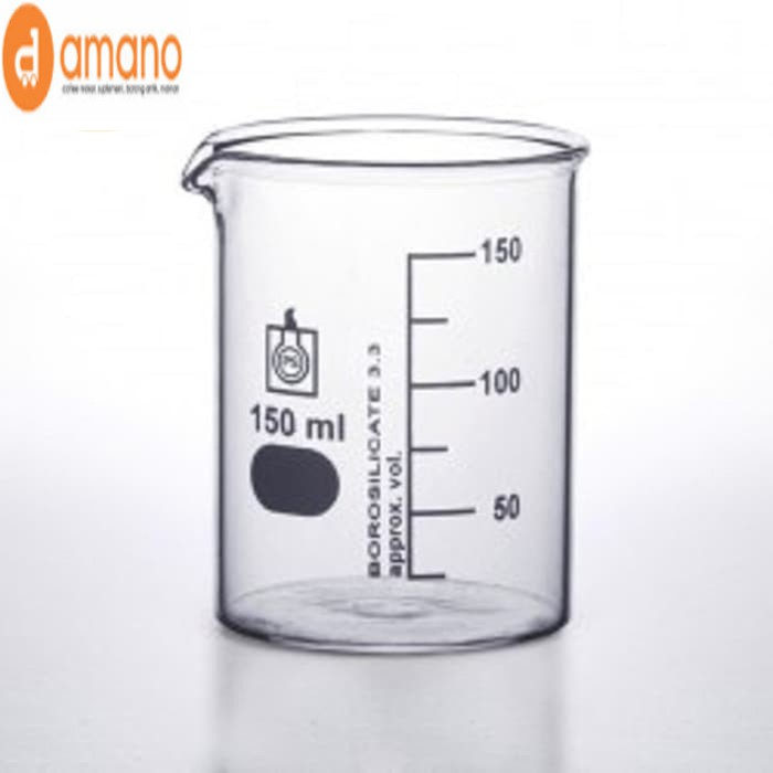 Beaker Glass - Mengukur Essential Oil Mikrobiologi Kimia 150 ml merek SUJI