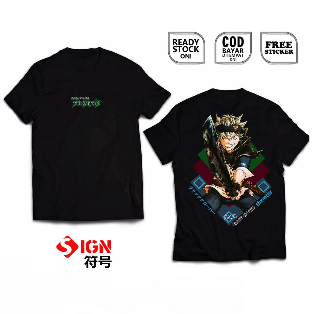 KAOS ANIME BLACK CLOVER ASTA YAMI SUKEHIRO NOELLE SILVA YUNO JULIUS THE BOYS MAGIC DEVIL CLOVER SIGN