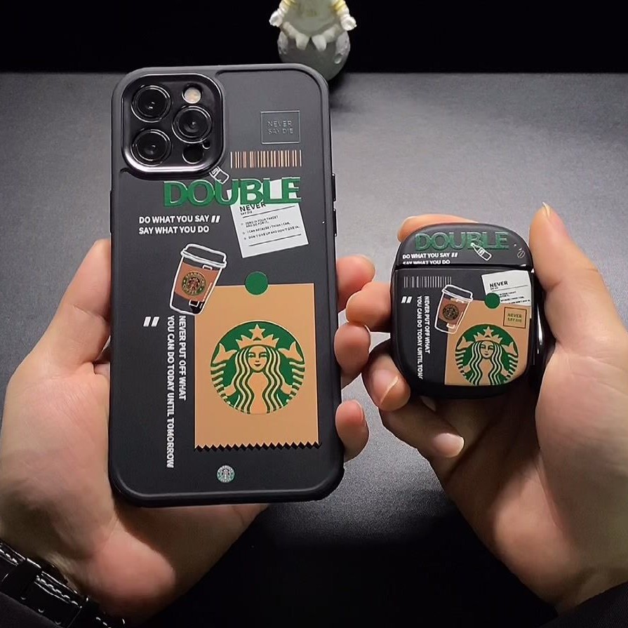 Case Bahan Tpu Matte Tiga Sisi Motif Mcdonald 's Starbucks Untuk Iphone 7 12 Pro Max