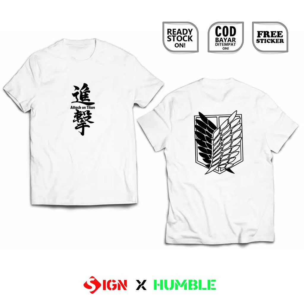 Kaos ATTACK ON TITAN SHINGEKI NO KYOJIN SNK EREN LEVI YEAGER MIKASA ACKERMAN ARMIN ARLERT  SIGN